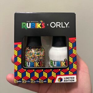 BNIB Limited Edition Nail Polish Set - Rubiks Rainbow Multicolor and White